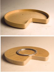 Kidney Shaped Lazy Susan with 1-3/4" Lip