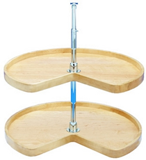 Kidney Shaped Two Shelf Independently Rotating Lazy Susan