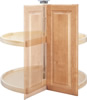 Pie-Cut Two Shelf Dependently Rotating Lazy Susan