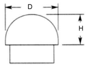 Store Fixture Hardware Half Ball End Cap