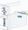 System 101 - Front Mounted Gang Lock for Multiple Drawers