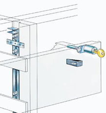 System 101 - Front Mounted Gang Lock for Multiple Drawers